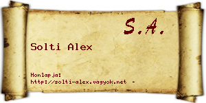 Solti Alex névjegykártya